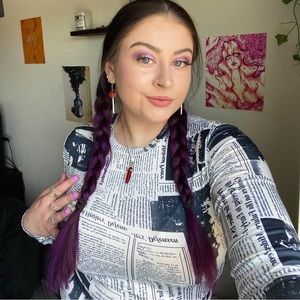 Adorable newspaper print top